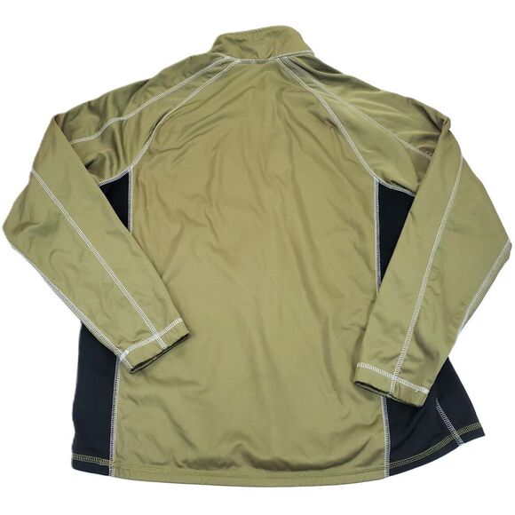 Eddie Bauer Men's Fleece Long Sleeves Mock Neck Sweater Quarter Zip Green M - Picture 2 of 8